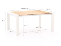 SUNS Rialto Gartentisch Ausziehbar 163/203x100x75cm