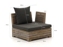 ROUGH-B Lounge Endelement Mit Armlehne 105 Cm