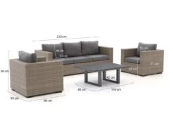 Forza Giotto/Bolano Sessel-Sofa Lounge-Set 4-teilig