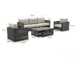 Bellagio Cadora Sessel-Sofa Lounge-Set 5-teilig