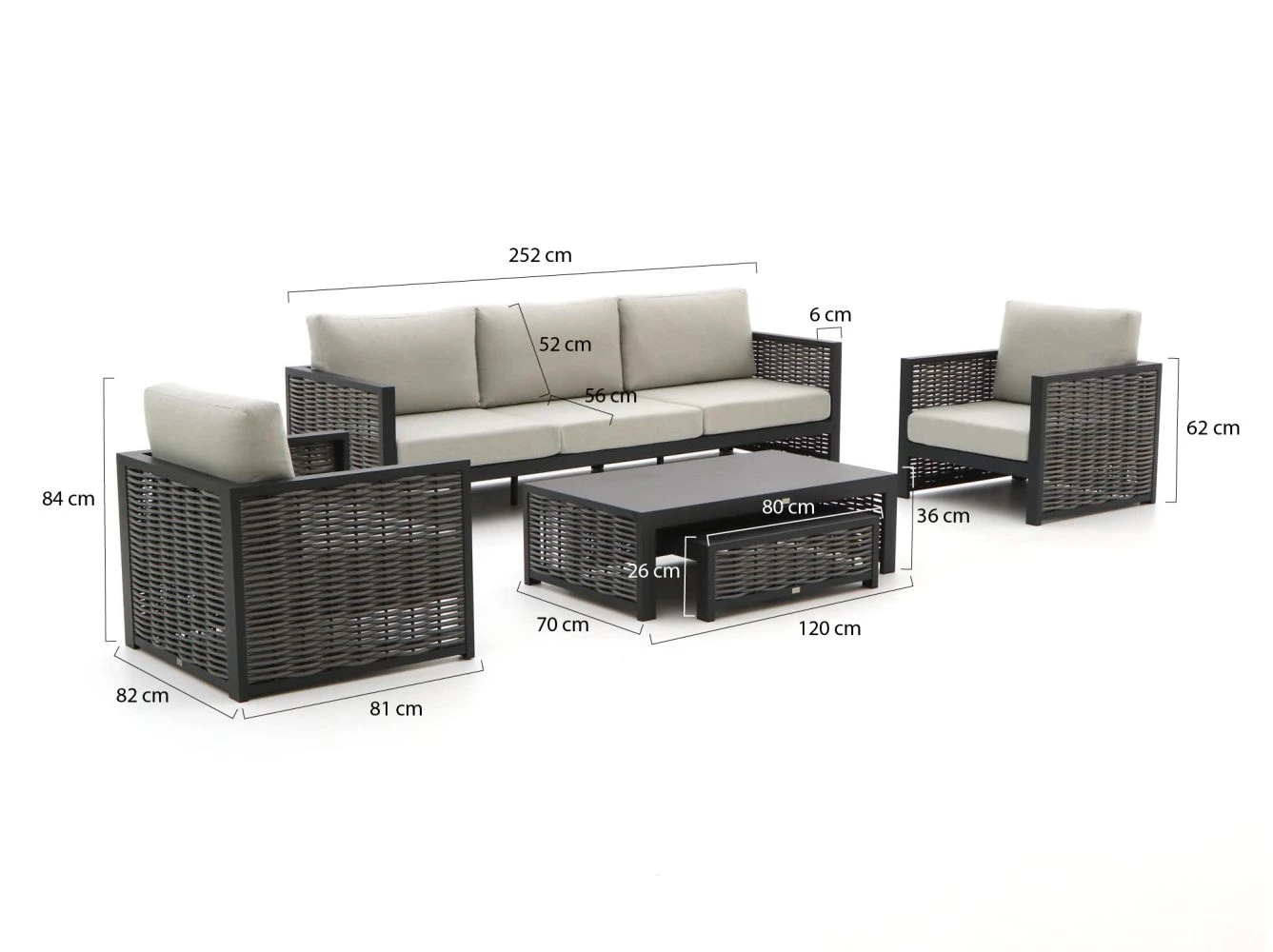 Bellagio Cadora Sessel-Sofa Lounge-Set 5-teilig 3 Bellagio Cadora Sessel-Sofa Lounge-Set 5-teilig