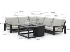 Bellagio Vezzano/Cosi 100 Cm Ecklounge-Set Mit Feuertisch 4-teilig