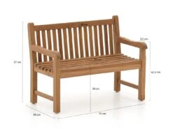 Kinder Gartenbank 75x40x56 Cm/KiKabär Groß 30 Cm Braun