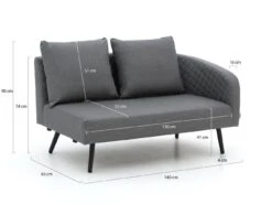 Il Tempo Giulia Lounge Element Linker Arm + Rechter Arm 140 Cm