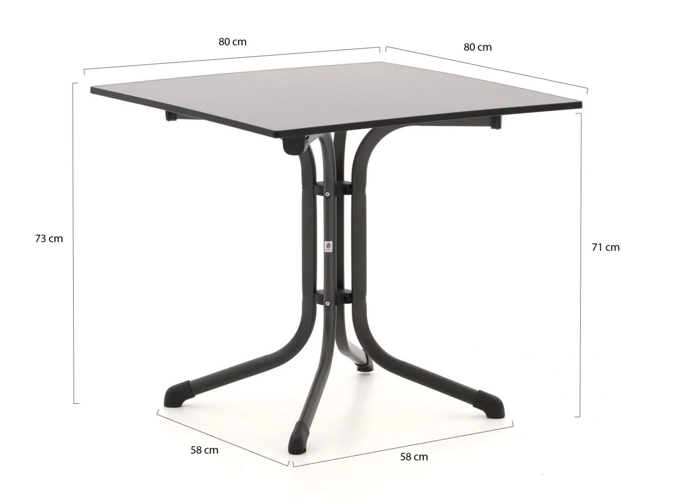 Sieger Vivodur Gartentisch Klappbar 80x80x73 Cm 3 Sieger Vivodur Gartentisch Klappbar 80x80x73 Cm