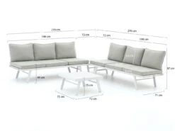 Forza Vadena Ecklounge-Set 4-teilig Verstellbar