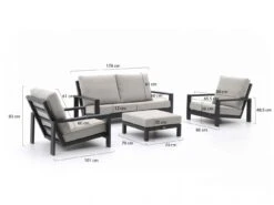 Bellagio Vezzano Sessel-Sofa Lounge-Set 4-teilig