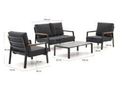 Schemel Store 33 Bellagio Ciane Sessel-Sofa Lounge-Set 4-teilig (4-Sitzer)