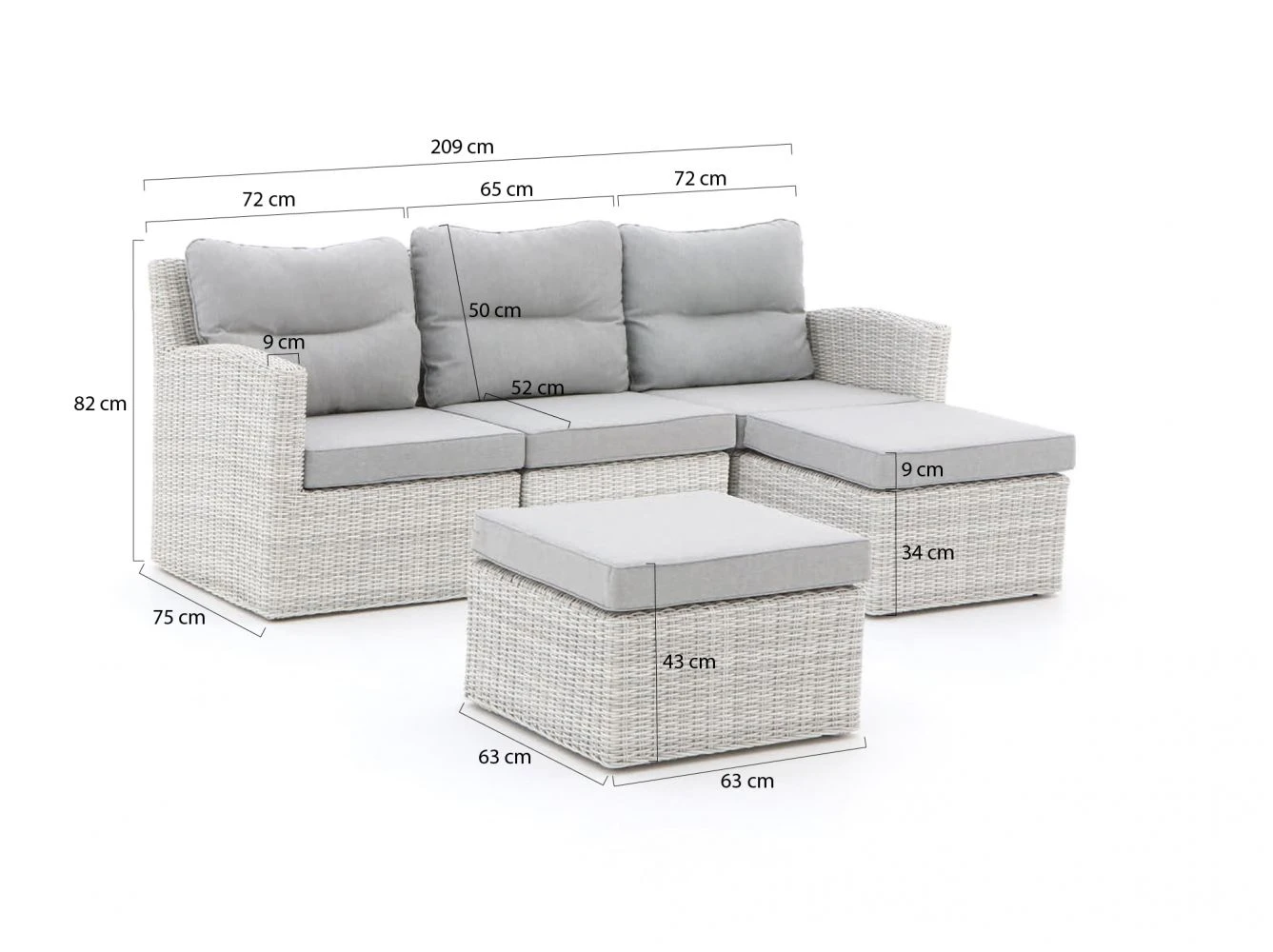 Intenso Fellini Chaiselongue Lounge-Set 5-teilig 3 Intenso Fellini Chaiselongue Lounge-Set 5-teilig