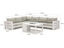 Bellagio Avolo/Cosiraw 120 Cm Ecklounge-Set Mit Feuertisch 3-teilig Links