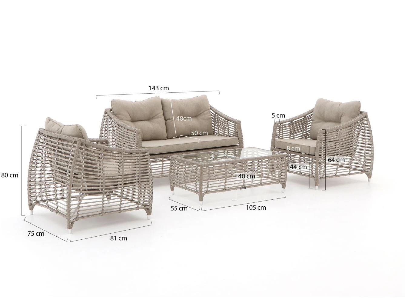 Manifesto Ortello Sessel-Sofa Lounge-Set 4-teilig 3 Manifesto Ortello Sessel-Sofa Lounge-Set 4-teilig