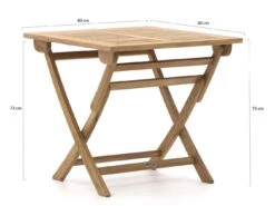Sunyard Preston Gartentisch Klappbar 80x80x75 Cm
