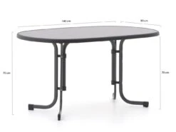 Sieger Mecalit Gartentisch Klappbar 140x90x73 Cm