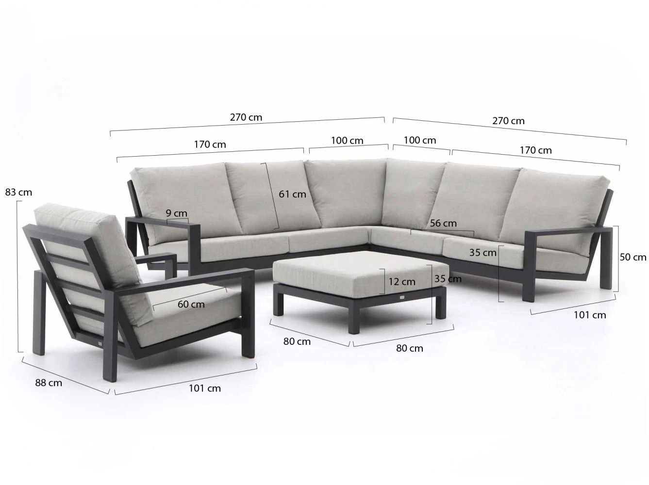 Bellagio Vezzano Ecklounge-Set 5-teilig 3 Bellagio Vezzano Ecklounge-Set 5-teilig