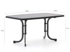 Sieger Mecalit Gartentisch Klappbar 150x90x73 Cm