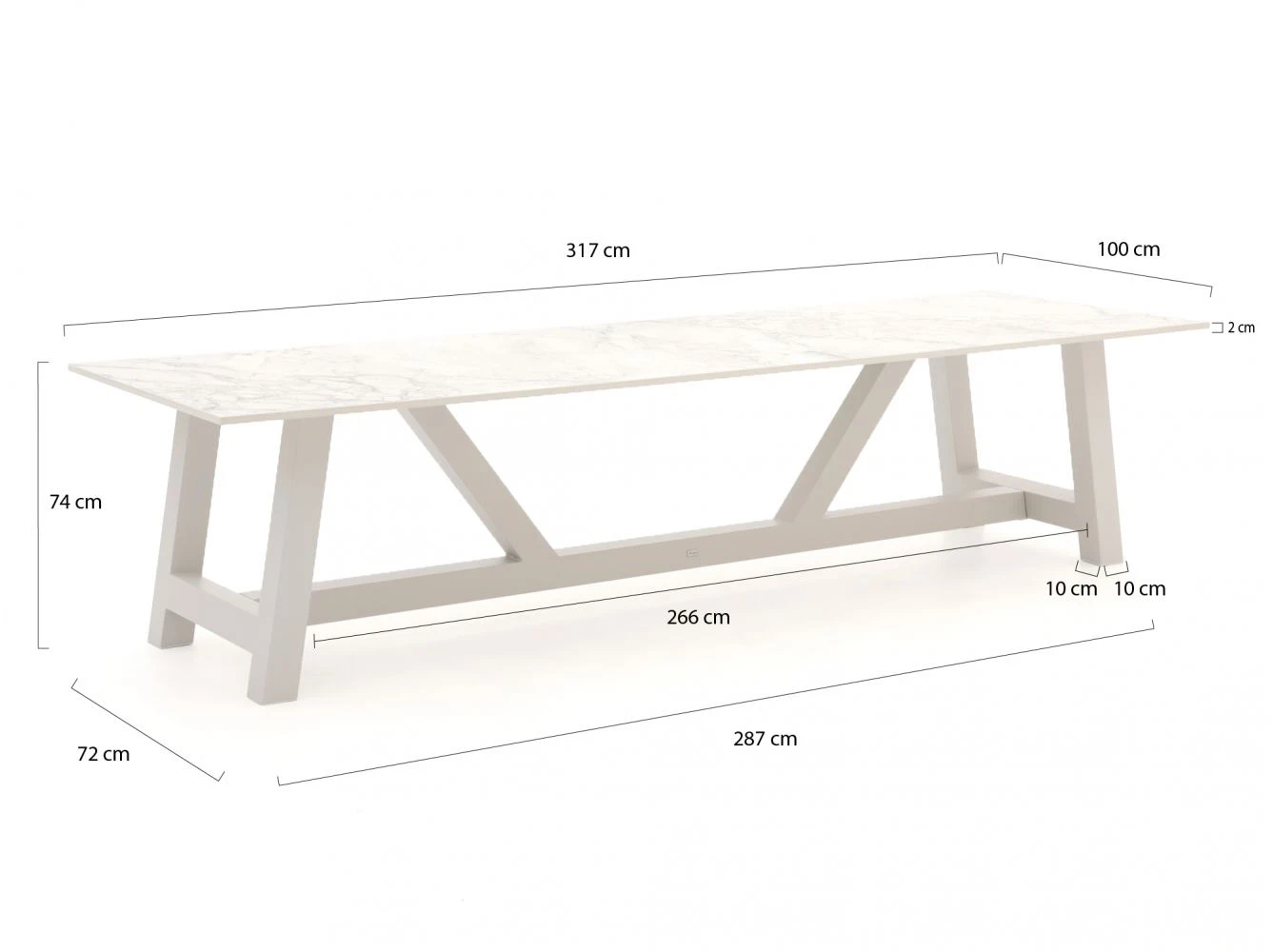 Bellagio Bresimo Gartentisch 317x100 Cm 3 Bellagio Bresimo Gartentisch 317x100 Cm