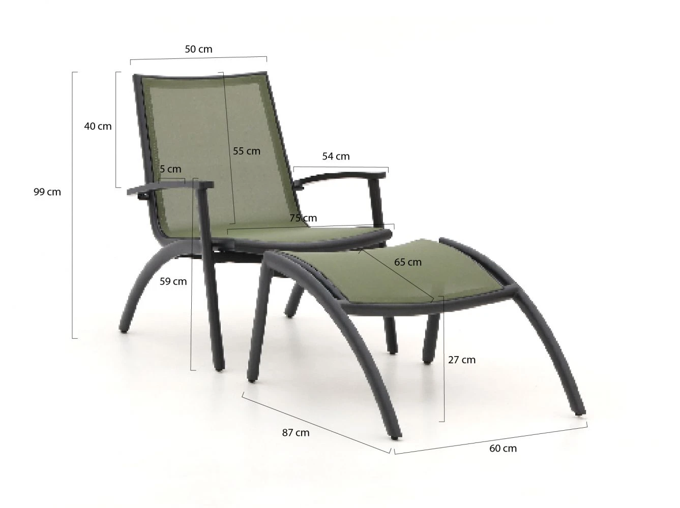 Forza Cortona Gartensessel Mit Hocker 3 Forza Cortona Gartensessel Mit Hocker