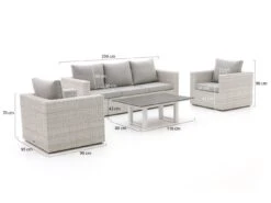 Intenso Carpino/Bolano Sessel-Sofa Lounge-Set 4-teilig