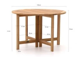 Sunyard Butterfly Gartentisch Klappbar ø 110 Cm (h: 75 Cm)