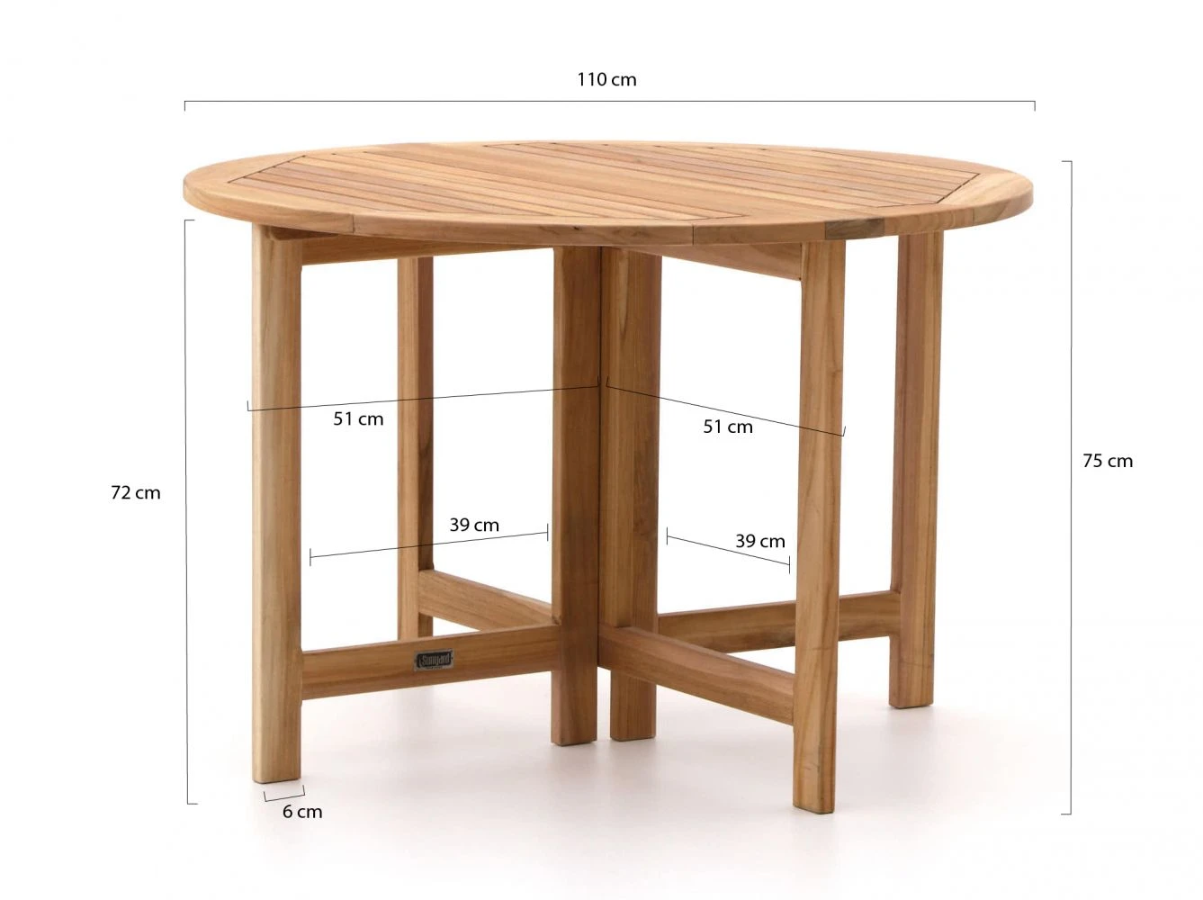 Sunyard Butterfly Gartentisch Klappbar ø 110 Cm (h: 75 Cm) 3 Sunyard Butterfly Gartentisch Klappbar ø 110 Cm (h: 75 Cm)