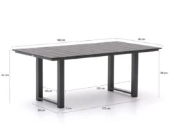 Bellagio Bolano Garten Lounge Esstisch 160x90x62 Cm